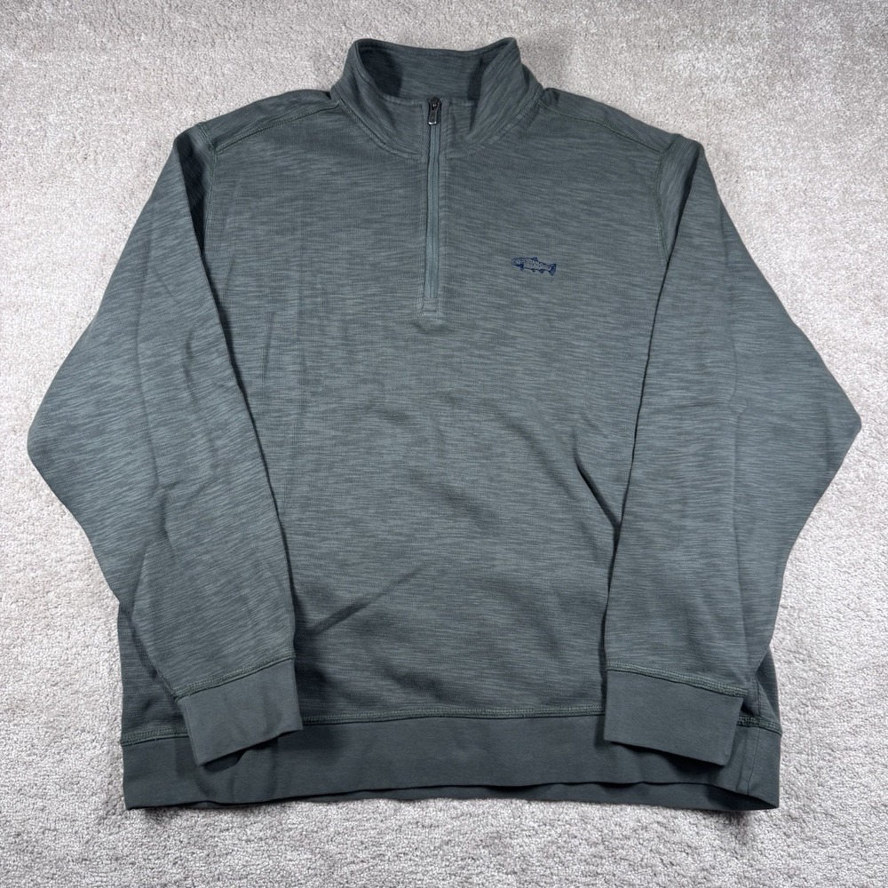Orvis Pullover Mens 2XL XXL Size‎ Green 1/4 Zip Sweatshirt Fishing Zipper